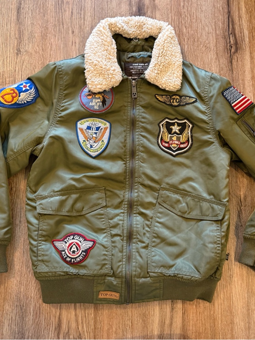 Top Gun Flight Bomber Jacket Youth 10 Medium MA1 Embroidery North Island SD USA
